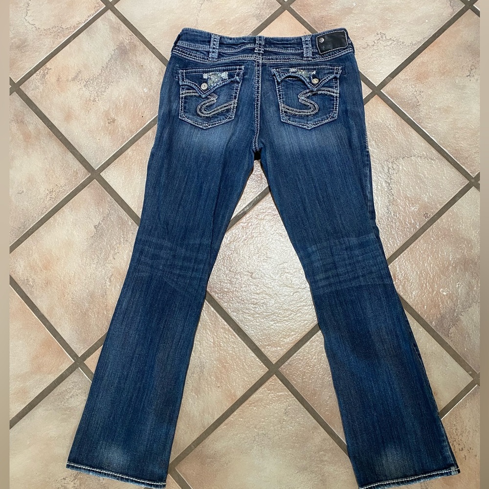 Silver suki flap white stitch Jeans W 32/L 33